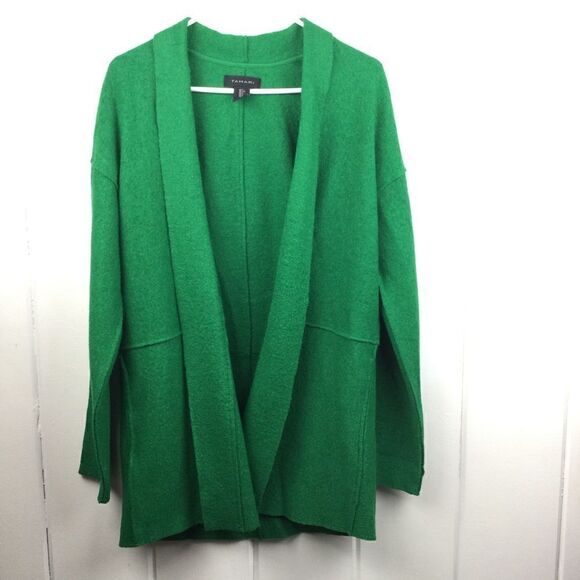 Tahari Clover Green Wool Open Front Jacket - Small - Picture 1 of 11